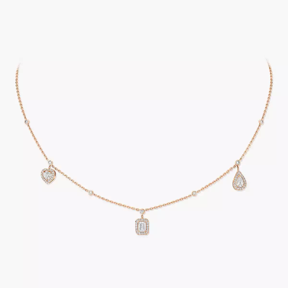 [Panda Jewelry]My Twin Diamond Necklace in Silver