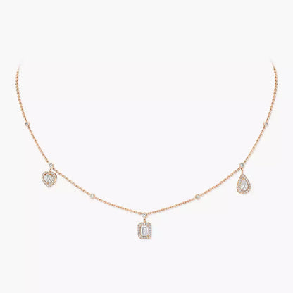 [Panda Jewelry]My Twin Diamond Necklace in Silver