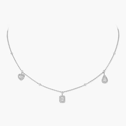 [Panda Jewelry]My Twin Diamond Necklace in Silver