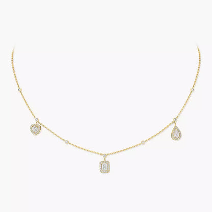 [Panda Jewelry]My Twin Diamond Necklace in Silver