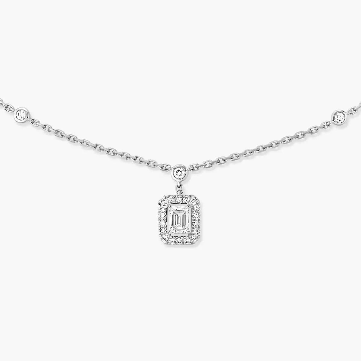 [Panda Jewelry]My Twin Diamond Necklace in Silver