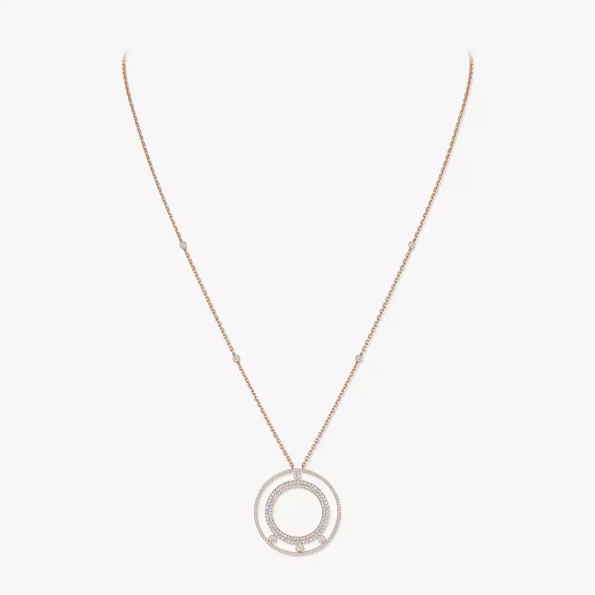 [Panda Jewelry]Move Romane Long Pave_-Set Diamond Necklace
