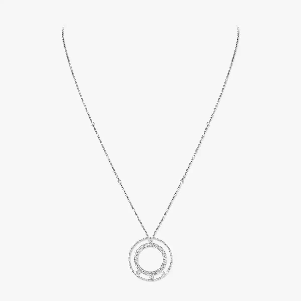 [Panda Jewelry]Move Romane Long Pave_-Set Diamond Necklace