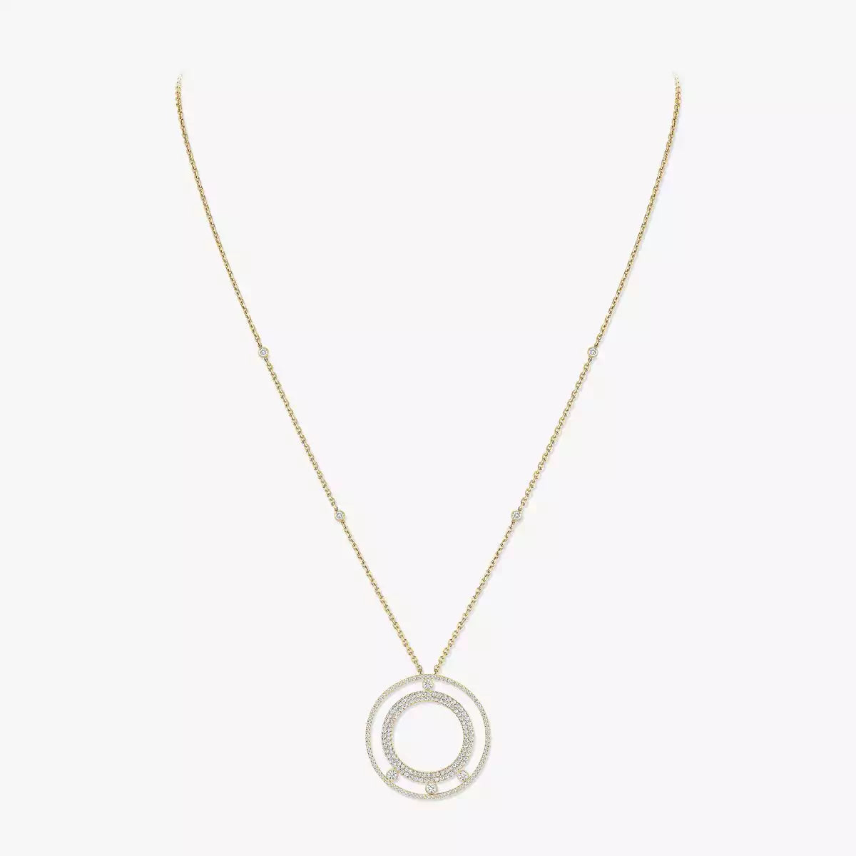 [Panda Jewelry]Move Romane Long Pave_-Set Diamond Necklace