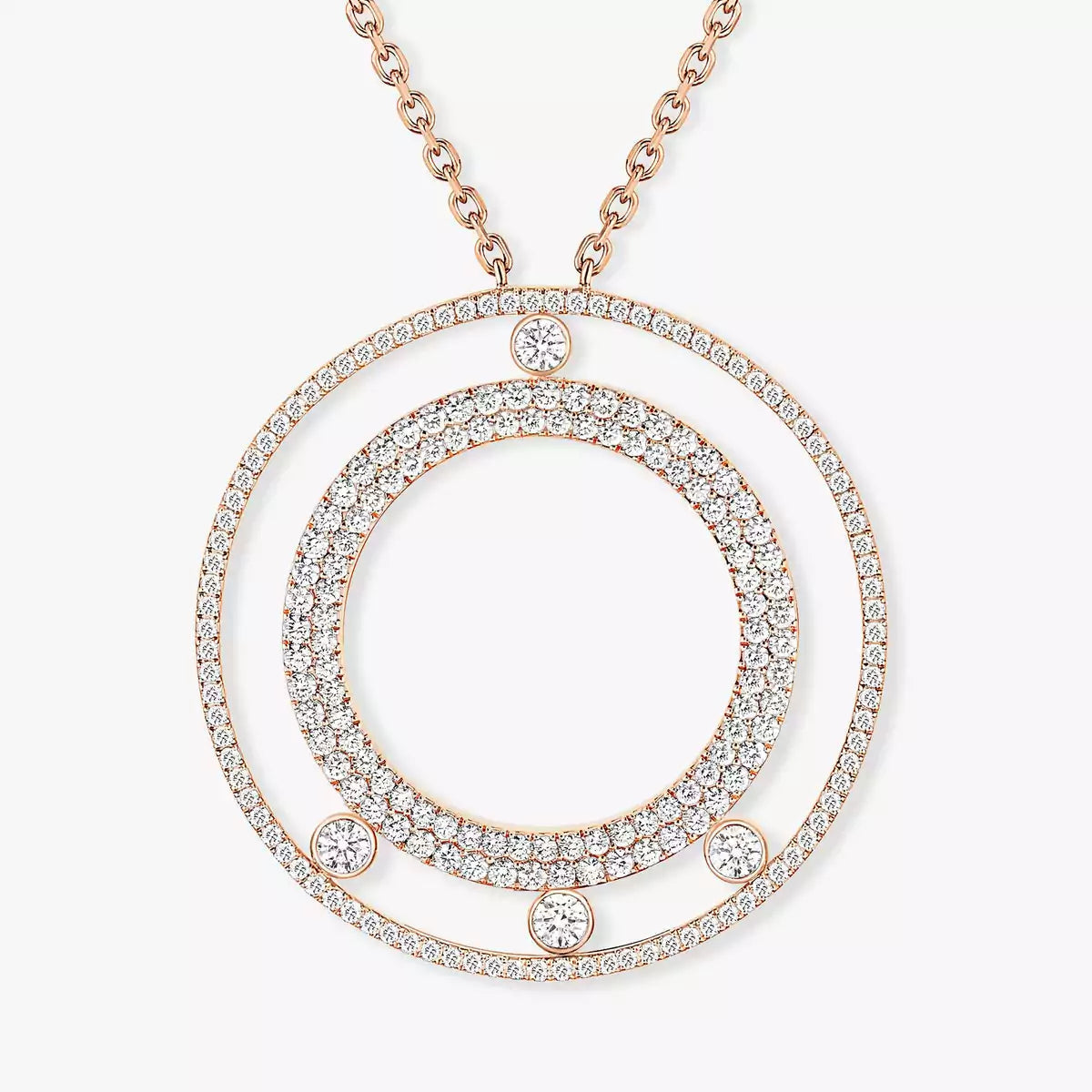 [Panda Jewelry]Move Romane Long Pave_-Set Diamond Necklace