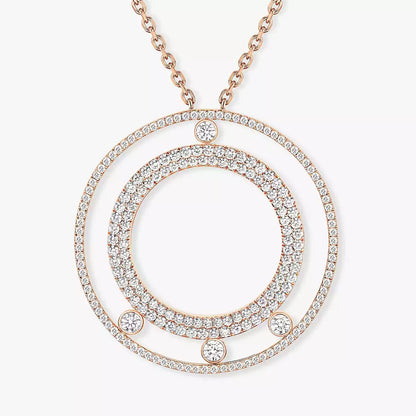 [Panda Jewelry]Move Romane Long Pave_-Set Diamond Necklace