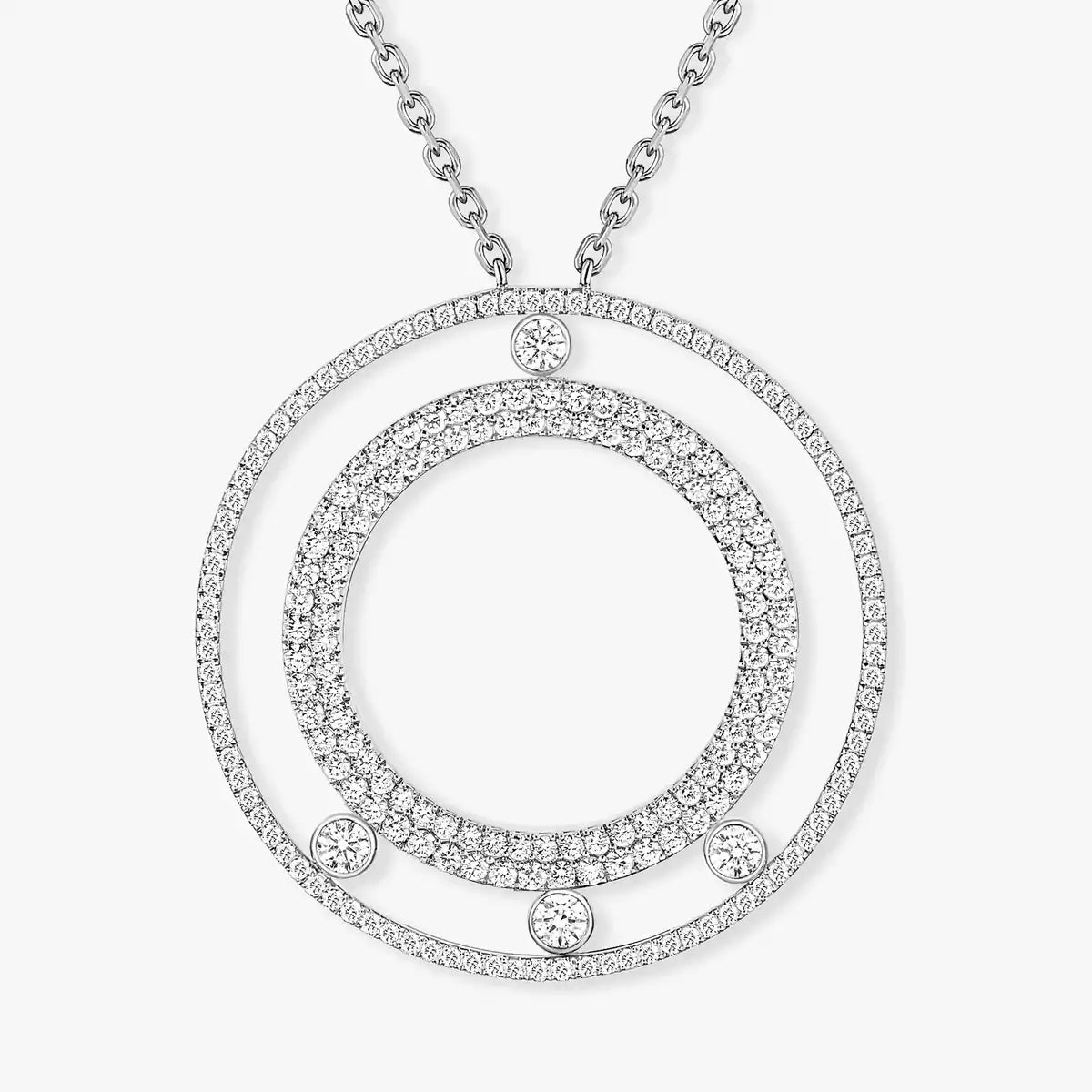 [Panda Jewelry]Move Romane Long Pave_-Set Diamond Necklace