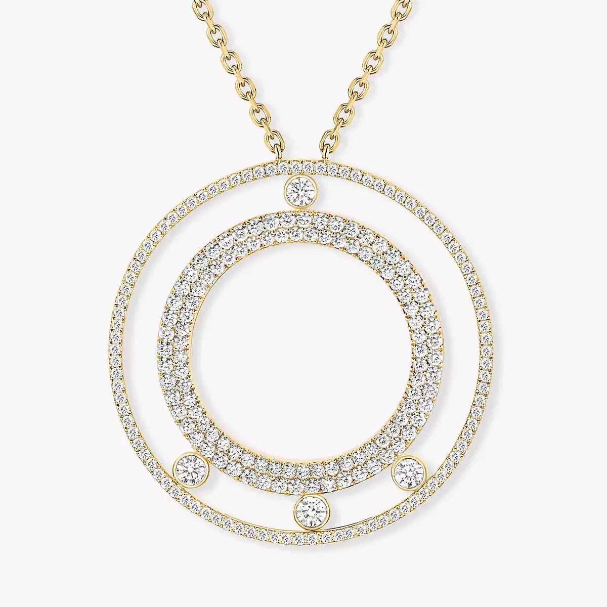 [Panda Jewelry]Move Romane Long Pave_-Set Diamond Necklace