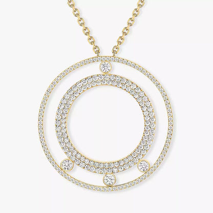 [Panda Jewelry]Move Romane Long Pave_-Set Diamond Necklace