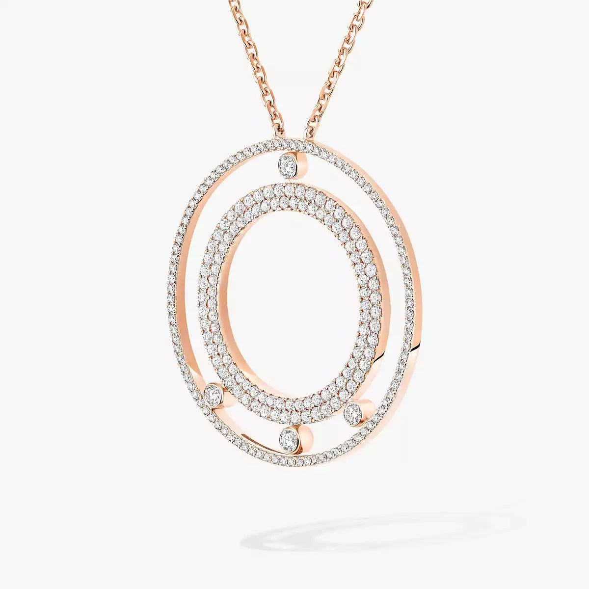 [Panda Jewelry]Move Romane Long Pave_-Set Diamond Necklace