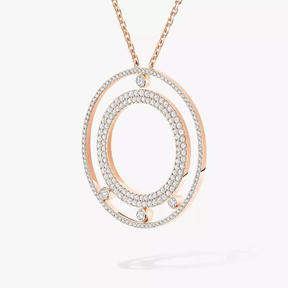 [Panda Jewelry]Move Romane Long Pave_-Set Diamond Necklace