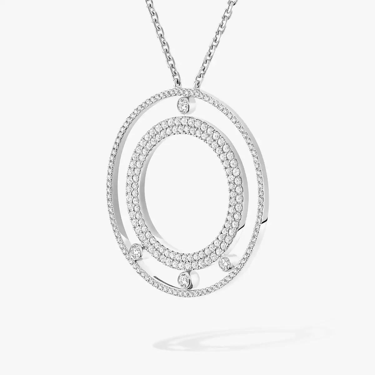 [Panda Jewelry]Move Romane Long Pave_-Set Diamond Necklace