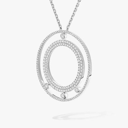 [Panda Jewelry]Move Romane Long Pave_-Set Diamond Necklace