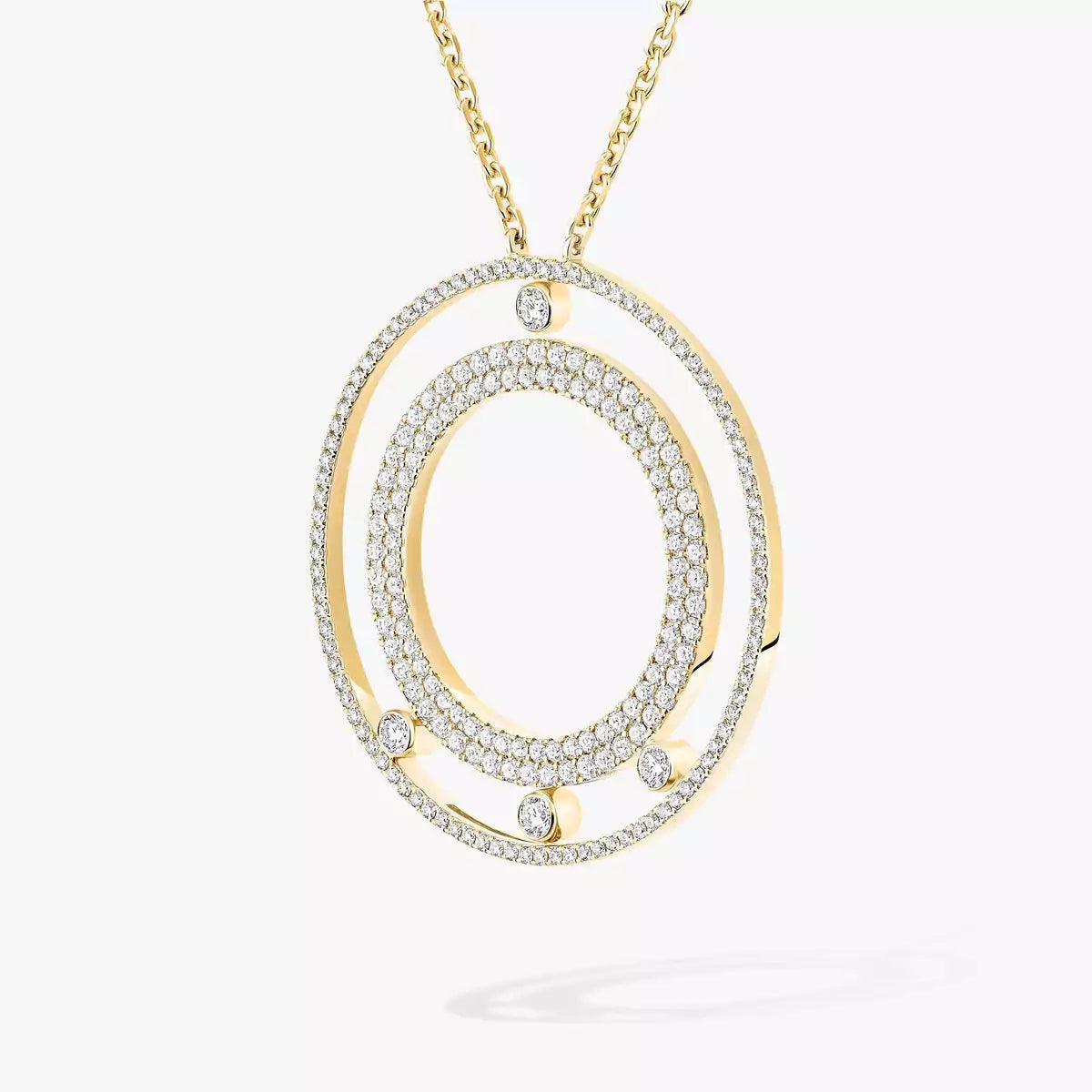 [Panda Jewelry]Move Romane Long Pave_-Set Diamond Necklace