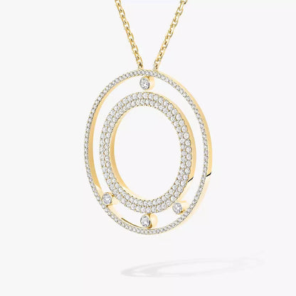 [Panda Jewelry]Move Romane Long Pave_-Set Diamond Necklace