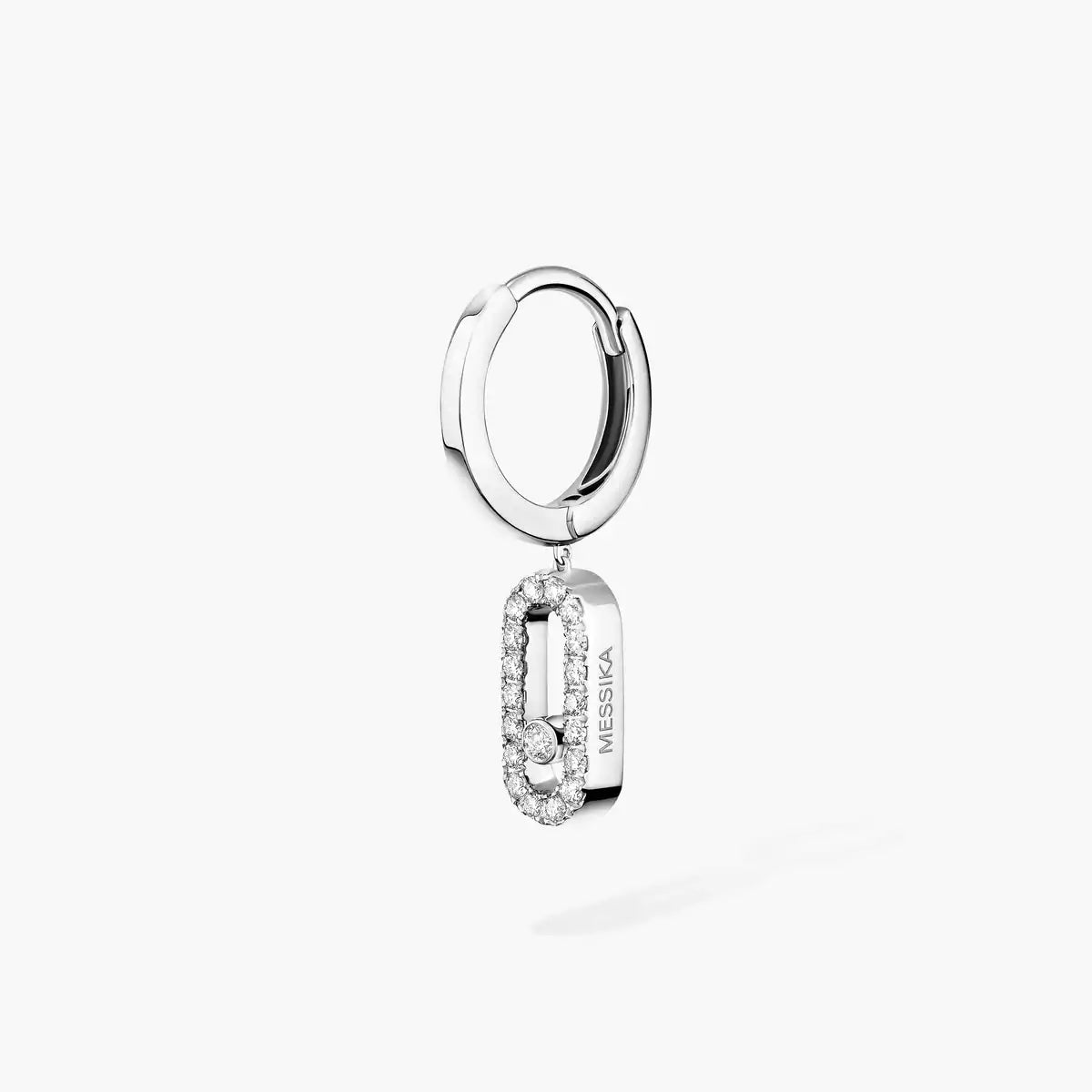 [Panda Jewelry]Move Uno Single Diamond Hoop Earring