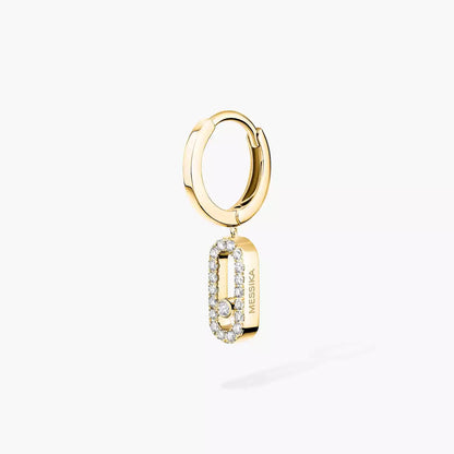 [Panda Jewelry]Move Uno Single Diamond Hoop Earring