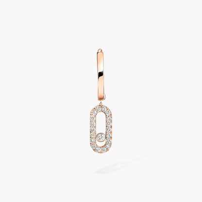[Panda Jewelry]Move Uno Single Diamond Hoop Earring
