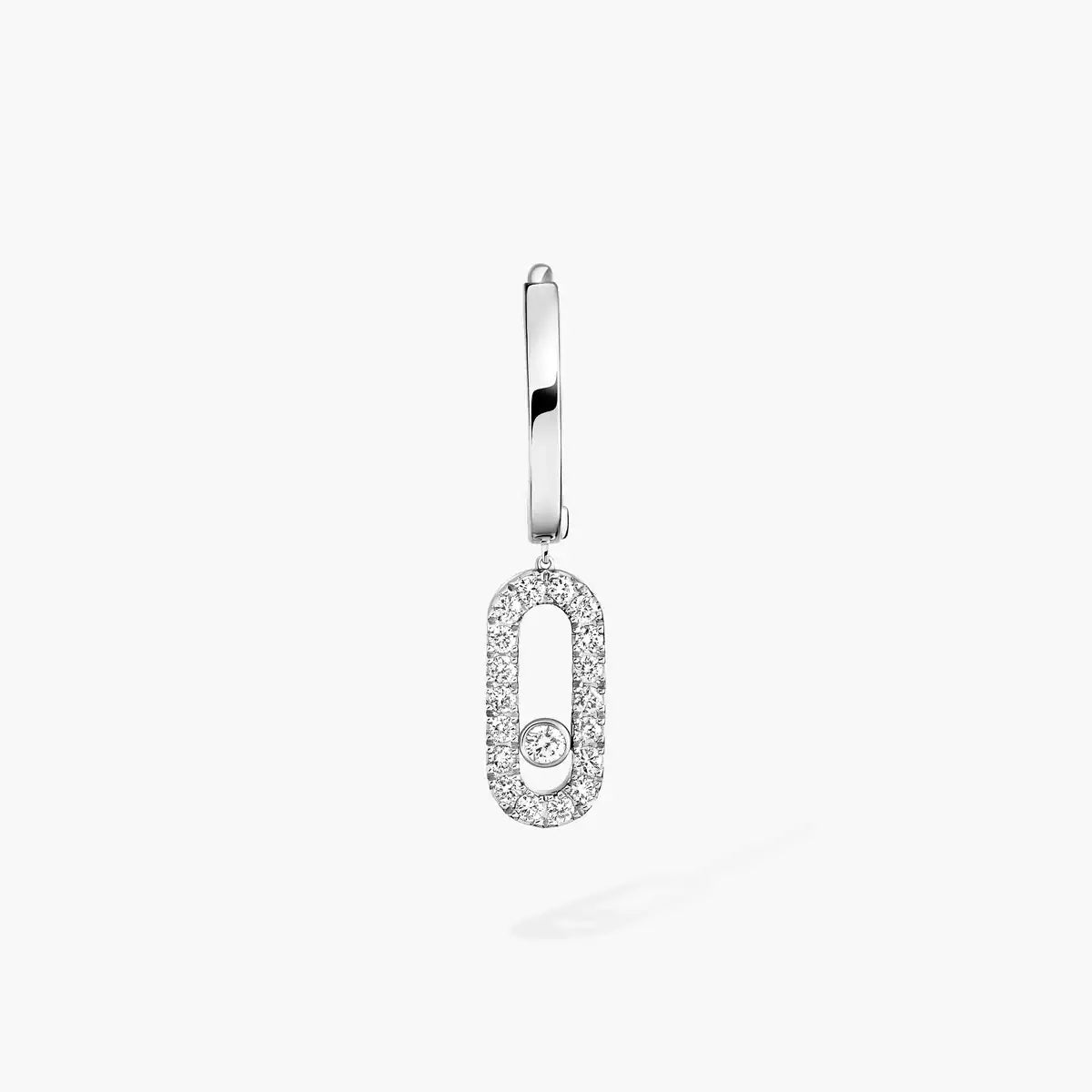 [Panda Jewelry]Move Uno Single Diamond Hoop Earring