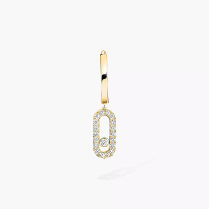 [Panda Jewelry]Move Uno Single Diamond Hoop Earring