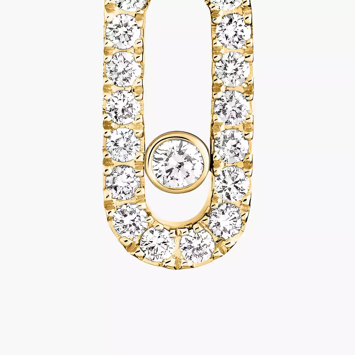 [Panda Jewelry]Move Uno Single Diamond Hoop Earring