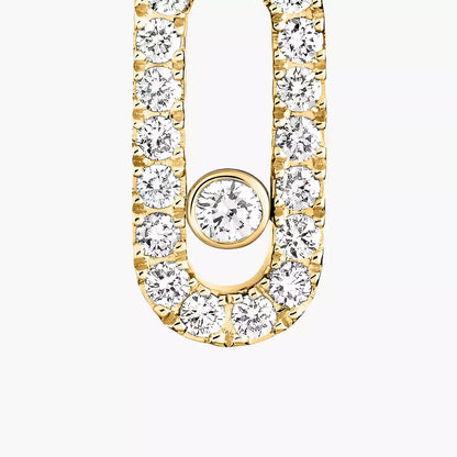 [Panda Jewelry]Move Uno Single Diamond Hoop Earring