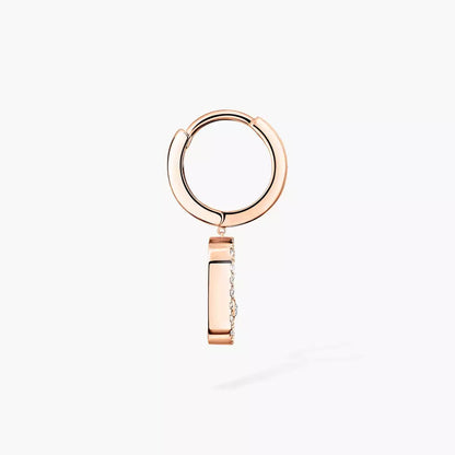 [Panda Jewelry]Move Uno Single Diamond Hoop Earring