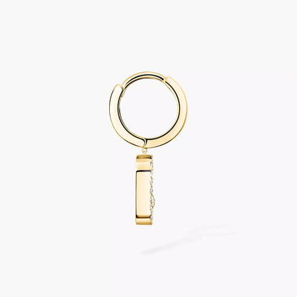 [Panda Jewelry]Move Uno Single Diamond Hoop Earring