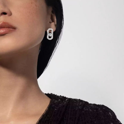 [Panda Jewelry]So Move Pave_-Set Diamond Earrings in Silver