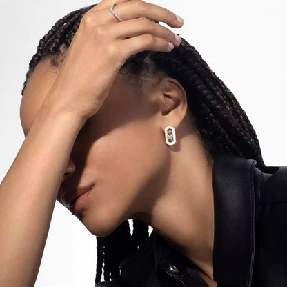 [Panda Jewelry]So Move Diamond Earrings in Yellow Gold