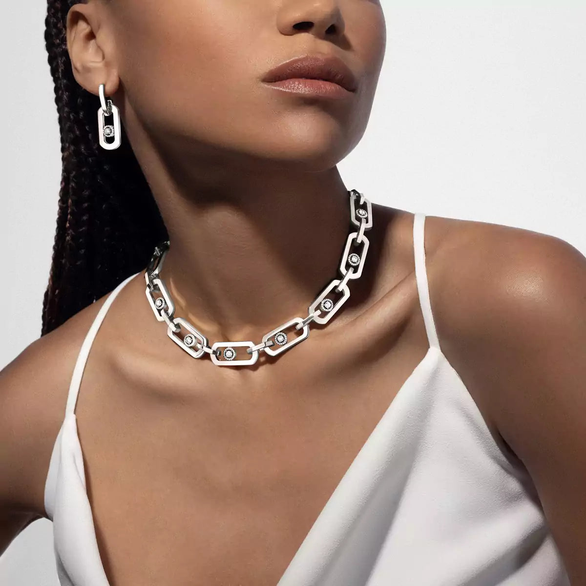 [Panda Jewelry] So Move XL Diamond Hoop Earring