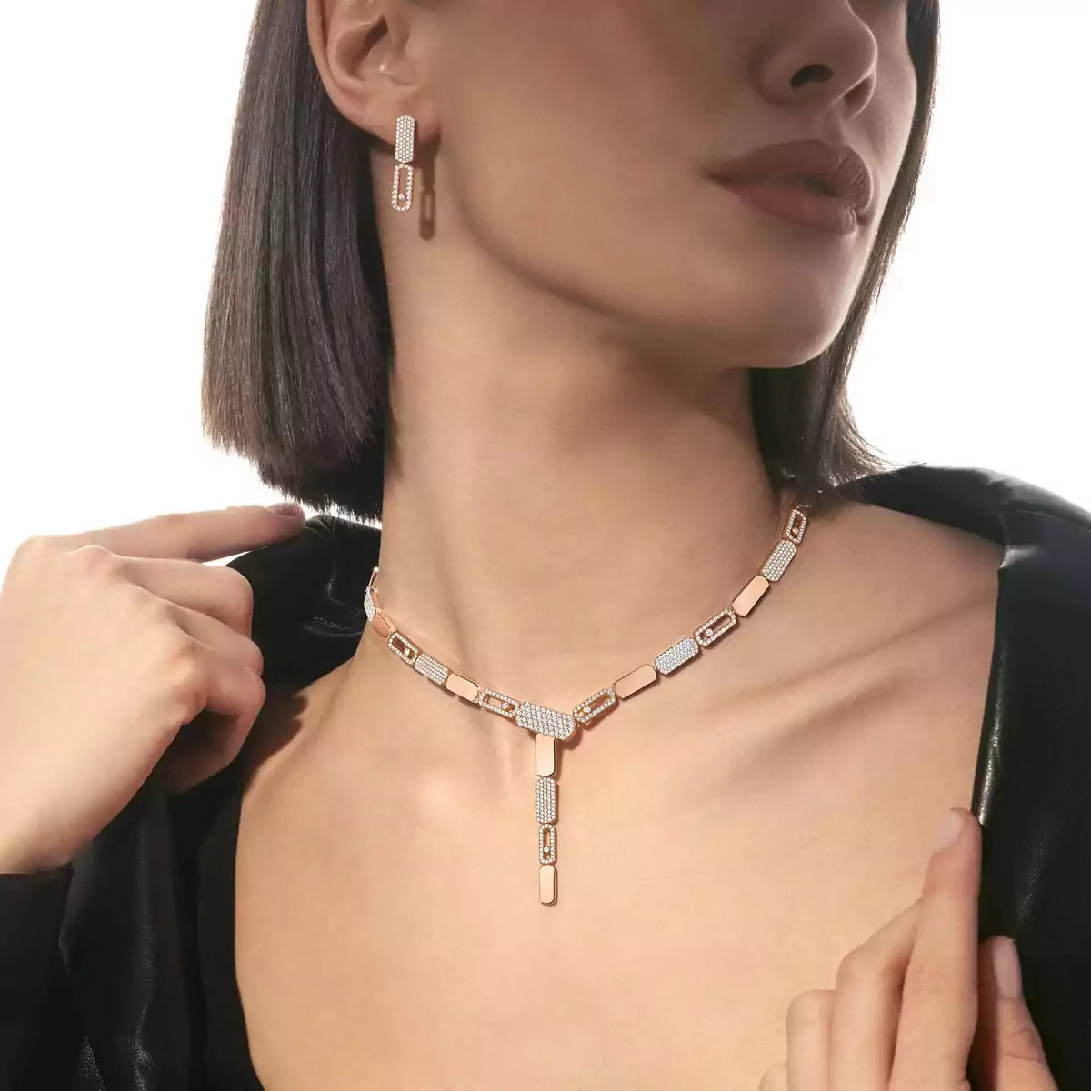 [Panda Jewelry]Imperial Move SM Diamond Earrings