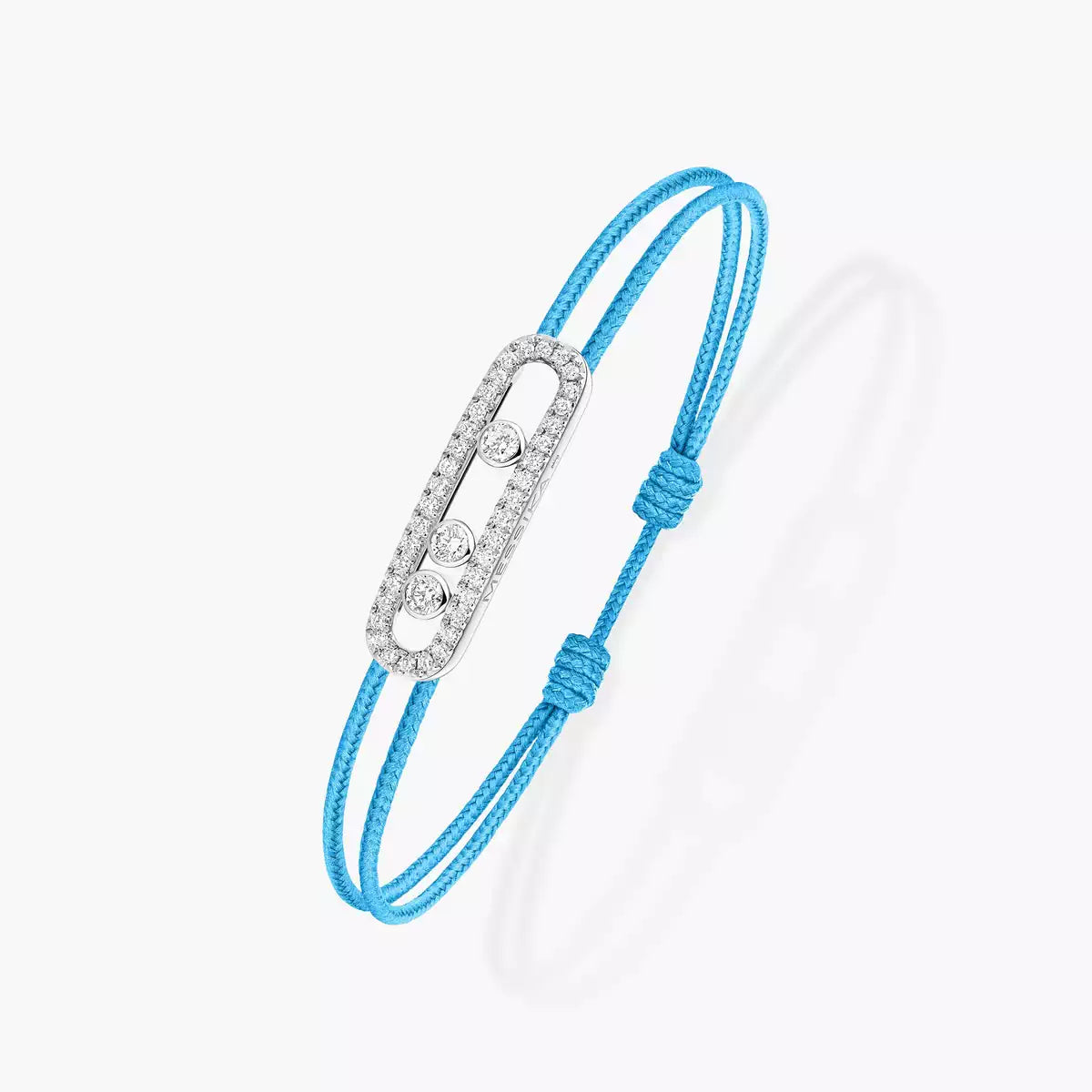 [Panda Jewelry]Messika Care(s) pink cord pav茅 bracelet