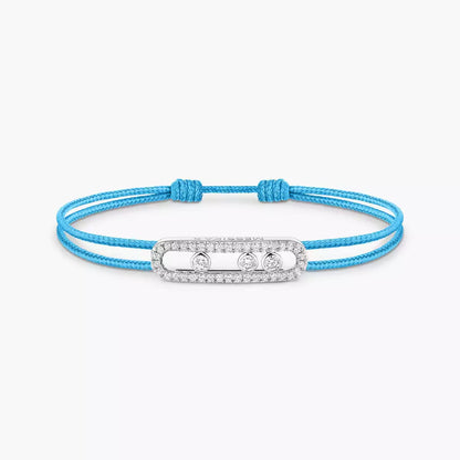 [Panda Jewelry]Messika Care(s) pink cord pav茅 bracelet