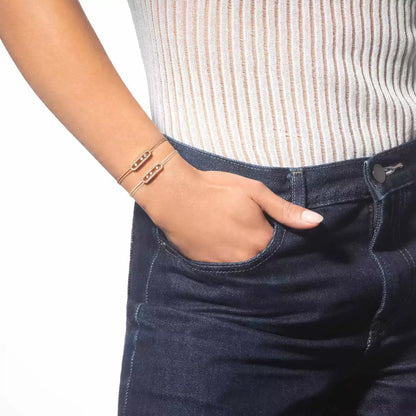 [Panda Jewelry]Messika Care(s) pink cord pav茅 bracelet