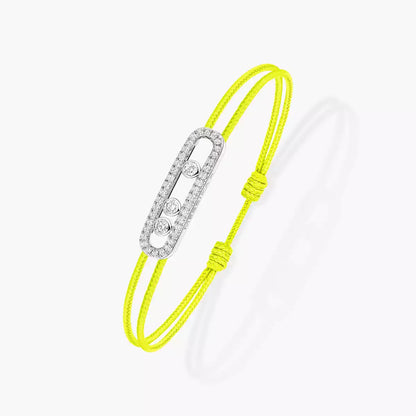 [Panda Jewelry]Messika Care(s) pink cord pav茅 bracelet