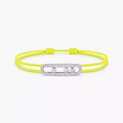 [Panda Jewelry]Messika Care(s) pink cord pav茅 bracelet