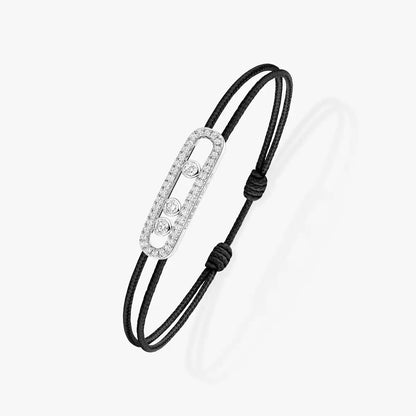 [Panda Jewelry]Messika Care(s) pink cord pav茅 bracelet