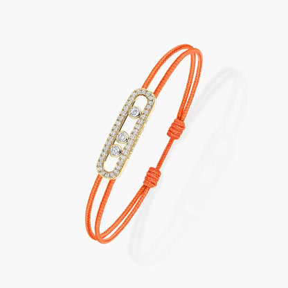 [Panda Jewelry]Messika Care(s) pink cord pav茅 bracelet