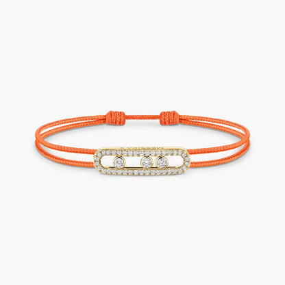 [Panda Jewelry]Messika Care(s) pink cord pav茅 bracelet