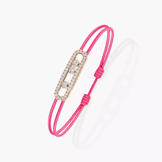 [Panda Jewelry]Messika Care(s) pink cord pav茅 bracelet