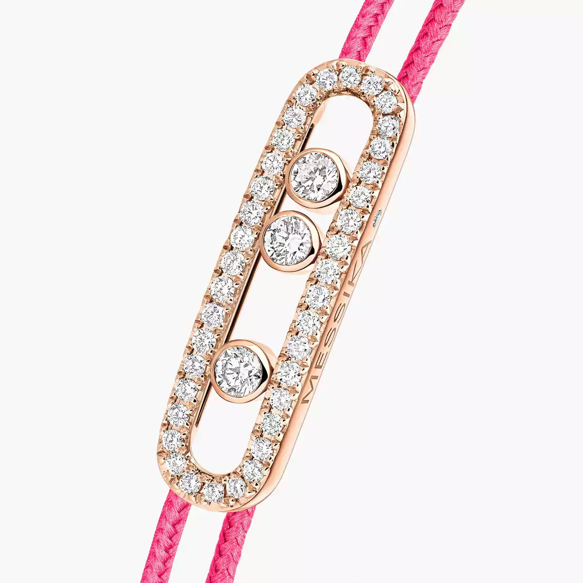 [Panda Jewelry]Messika Care(s) pink cord pav茅 bracelet
