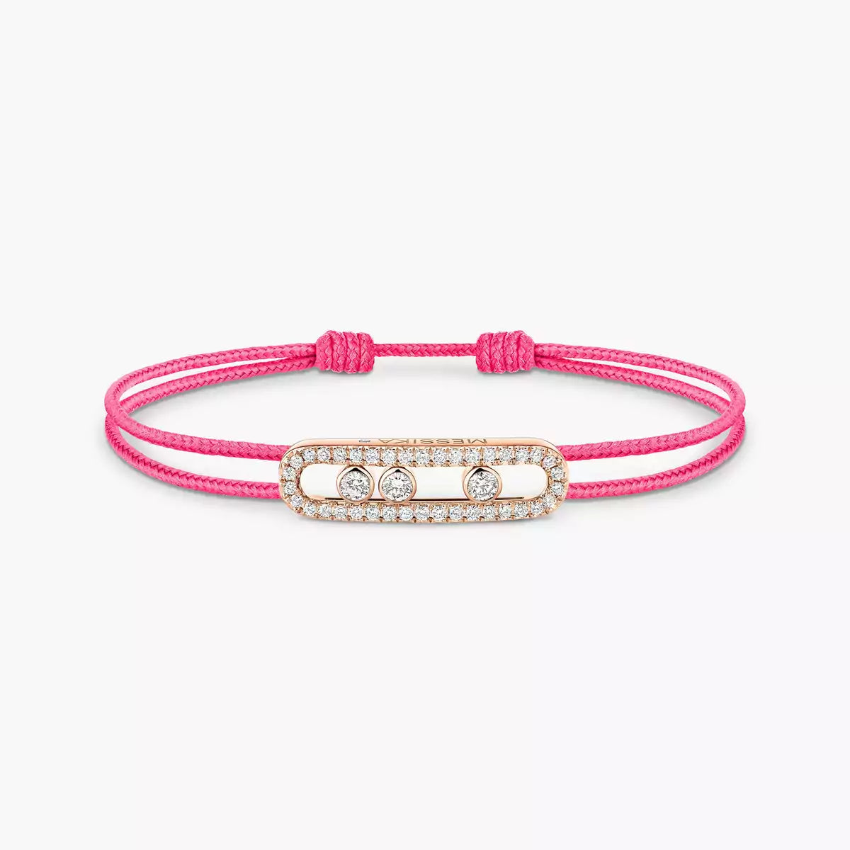 [Panda Jewelry]Messika Care(s) pink cord pav茅 bracelet