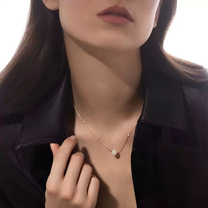 [Panda Jewelry]Diamond Necklace 0,20ct Brilliant Shape Joy