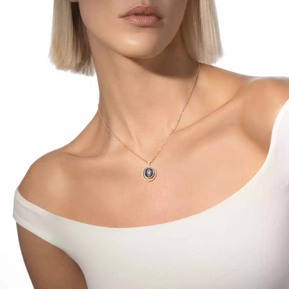 [Panda Jewelry]Lucky Move Diamond Necklace in Rose Gold and White Mother-of-Pearl