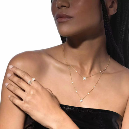 [Panda Jewelry]Diamond Necklace My Twin 2 Rows