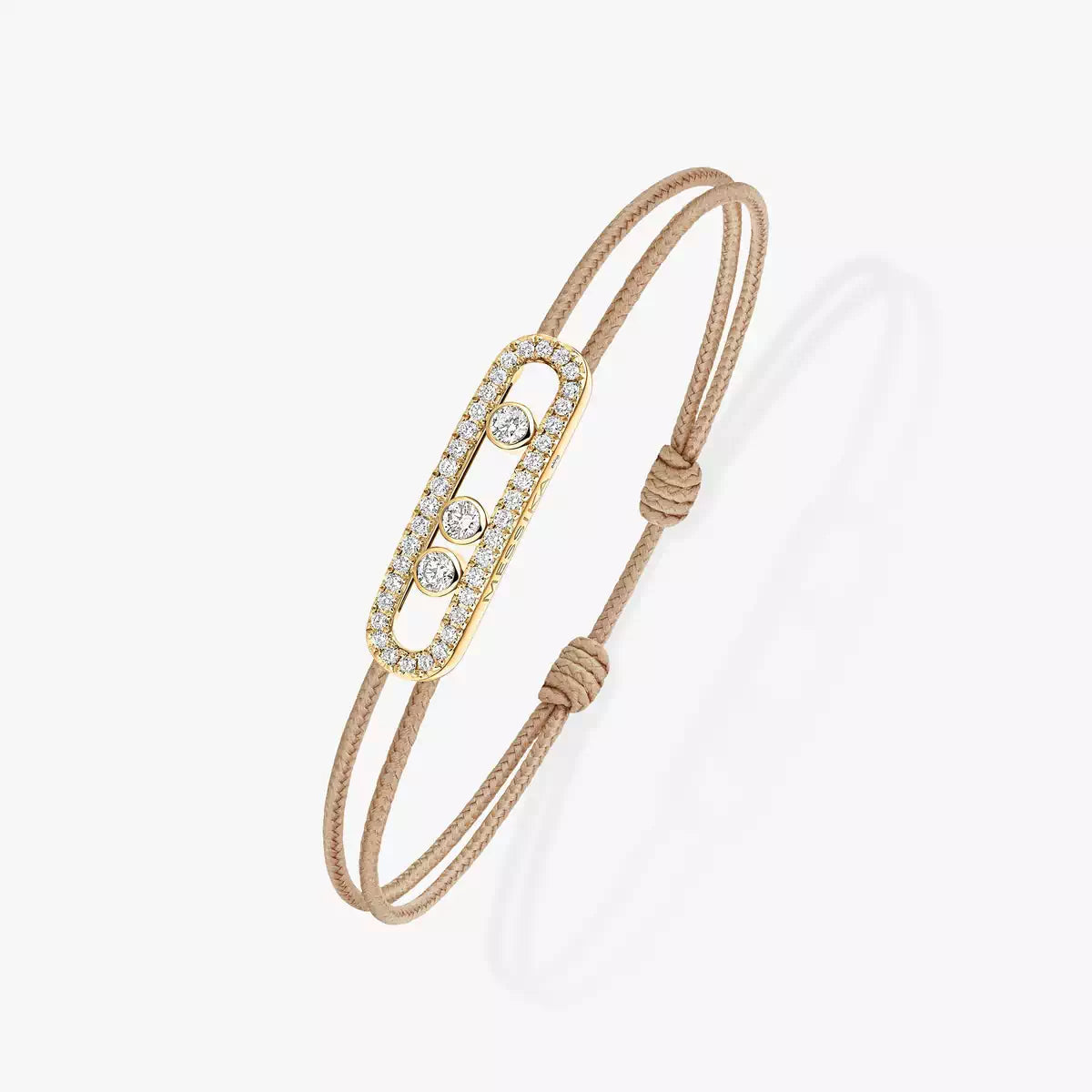 [Panda Jewelry]Messika Care(s) pink cord pav茅 bracelet
