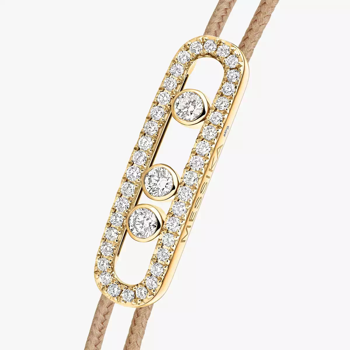 [Panda Jewelry]Messika Care(s) pink cord pav茅 bracelet
