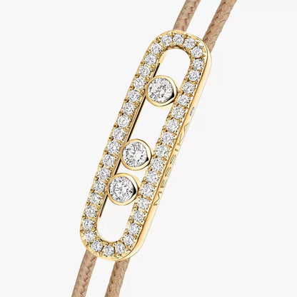 [Panda Jewelry]Messika Care(s) pink cord pav茅 bracelet