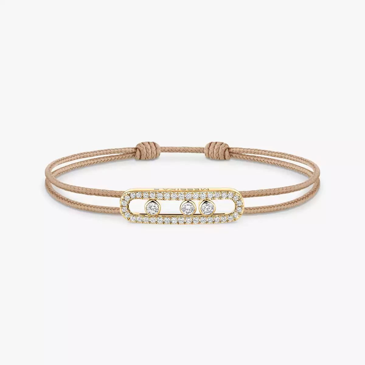 [Panda Jewelry]Messika Care(s) pink cord pav茅 bracelet